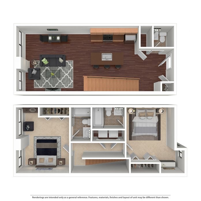 2 Bed 2 Bath 1235 sqft