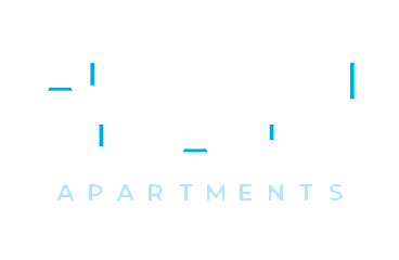 Elegant Larkwood Place Apartments logo with modern font and blue accents, perfect for a contemporary living vibe.