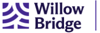 Willow Bridge logo in deep purple, showcasing a modern design with a stylized bridge icon.