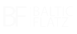Modern Baltic Flatz logo showcasing sleek design with bold typography.