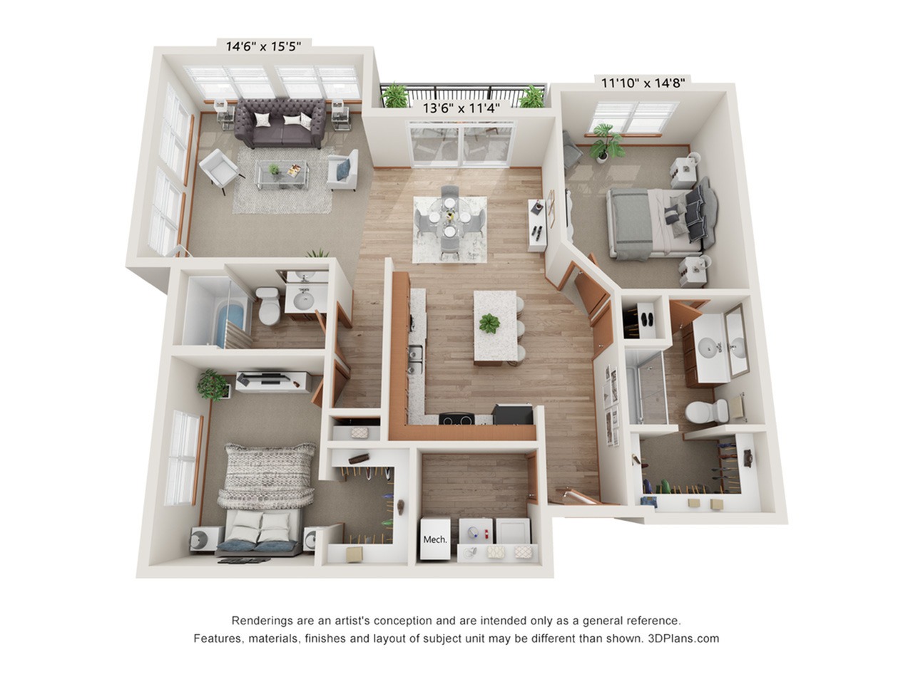 O 2 Bed Apartment Tallgrass Apartments