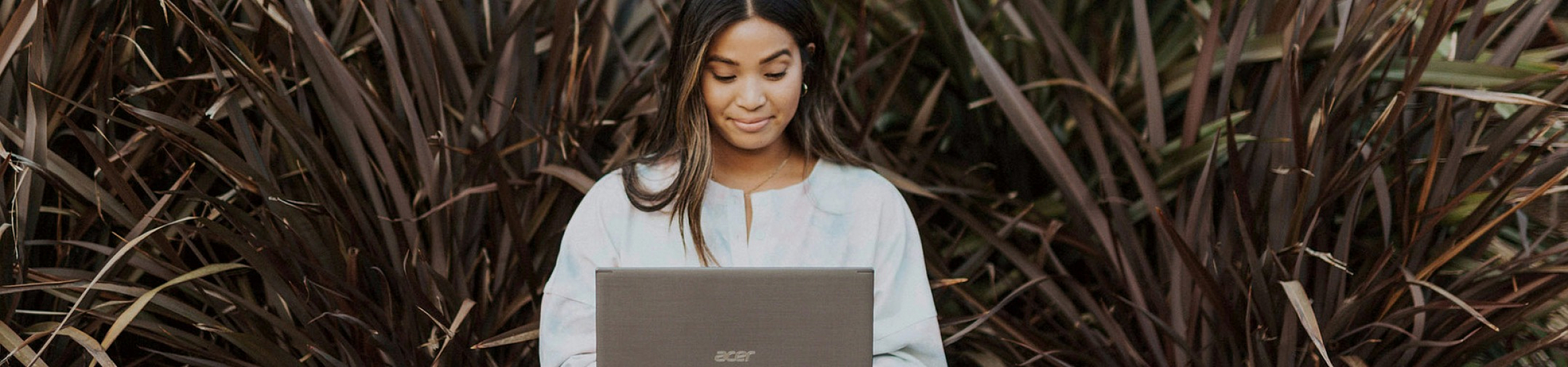 woman working on laptop
