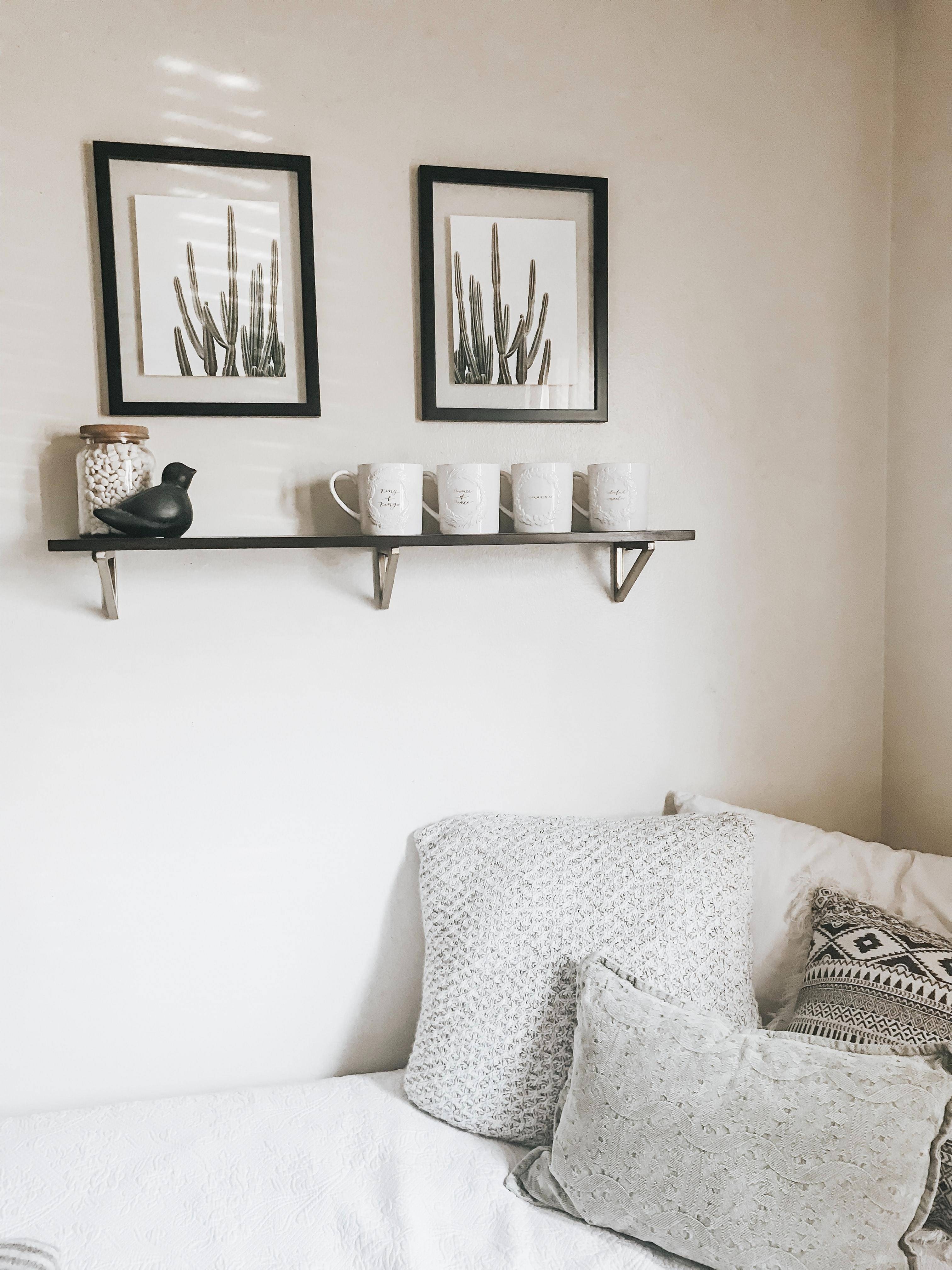 closeup of bed with decorative pillows