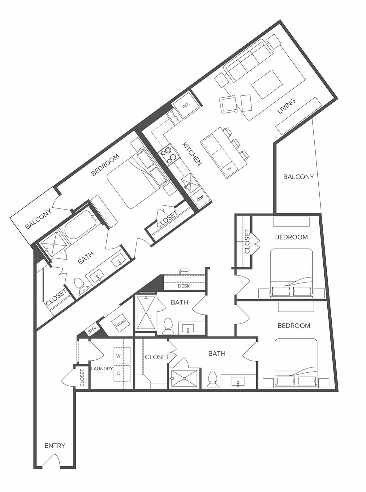 Floor plan layout diagram for C1