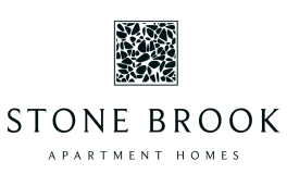 Elegant logo for Stone Brook Apartment Homes featuring a stylish stone pattern design.