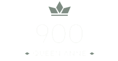 Elegant logo for 900 Queen Anne featuring a stylish crown design.