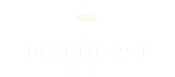 Elegant Pinehurst Apartments logo featuring a stylish pine emblem with a sophisticated black background.
