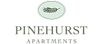 Elegant Pinehurst Apartments logo featuring a sleek pine leaf design in a sophisticated green color scheme.