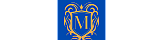 Elegant royal crest with a bold 'M' intricately designed in gold on a vibrant blue background, exuding luxury and prestige.