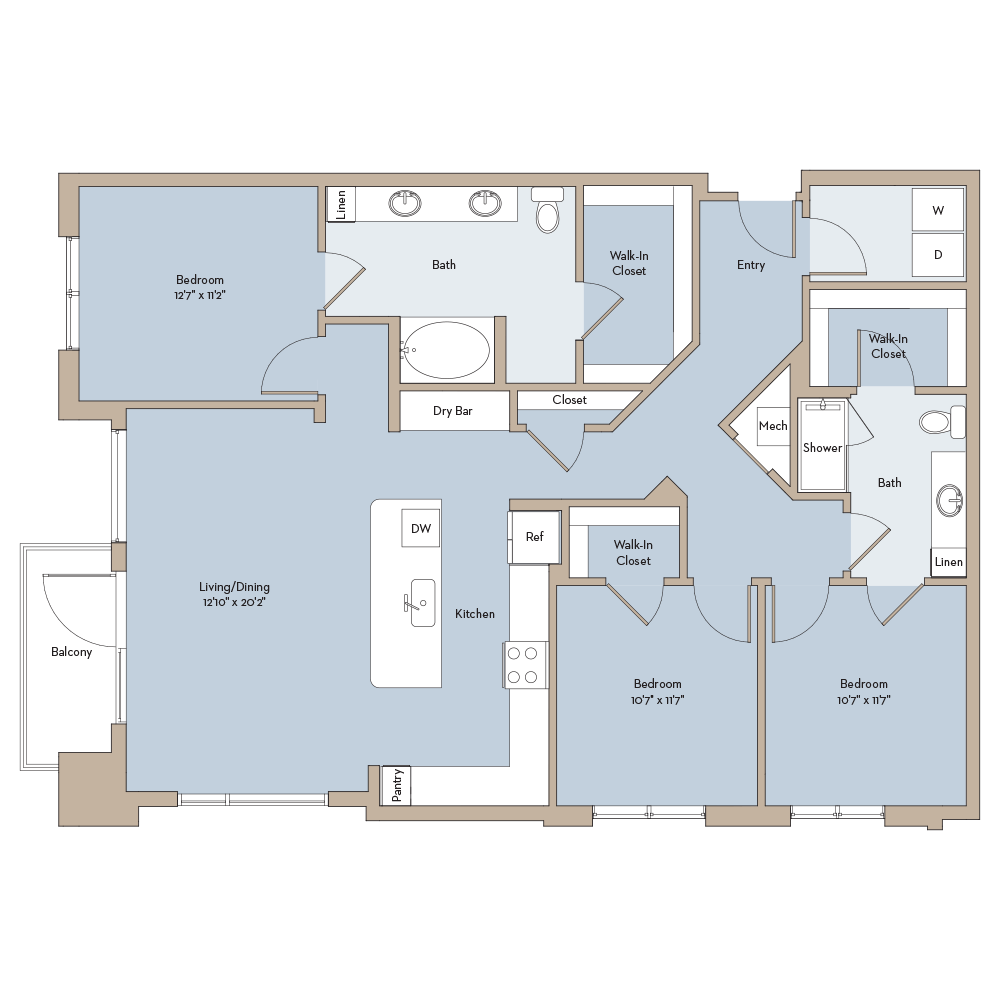 Austin Acc 3 Bed Apartment The Marlowe