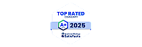 Badge for Top Rated Community 2025 by ApartmentRatings and SatisFacts, featuring A+ epiQ rating.