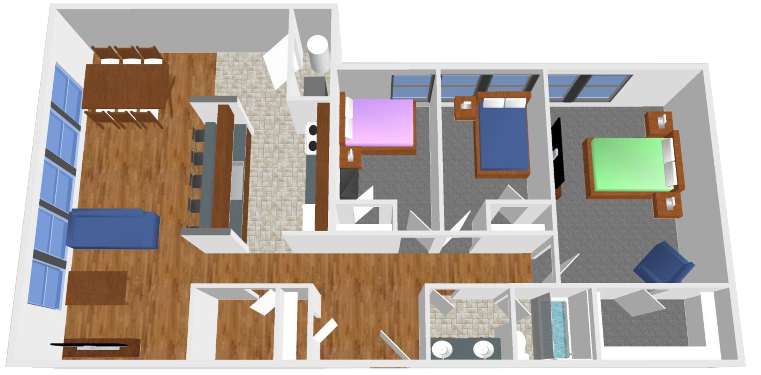 3x1 3 Bed Apartment Cherry Manor Apartments