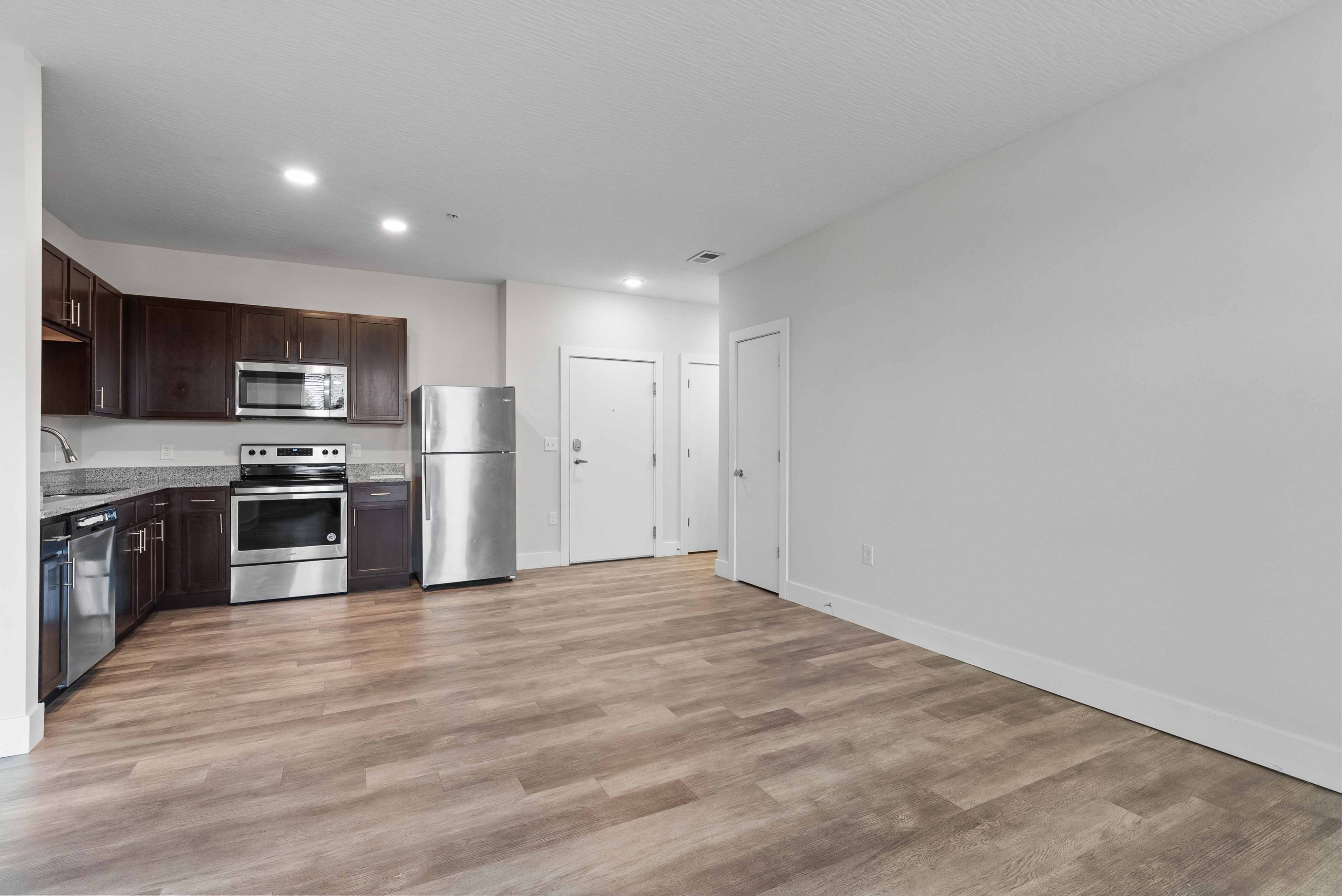 Kitchen or living detail at The Ave Apartments