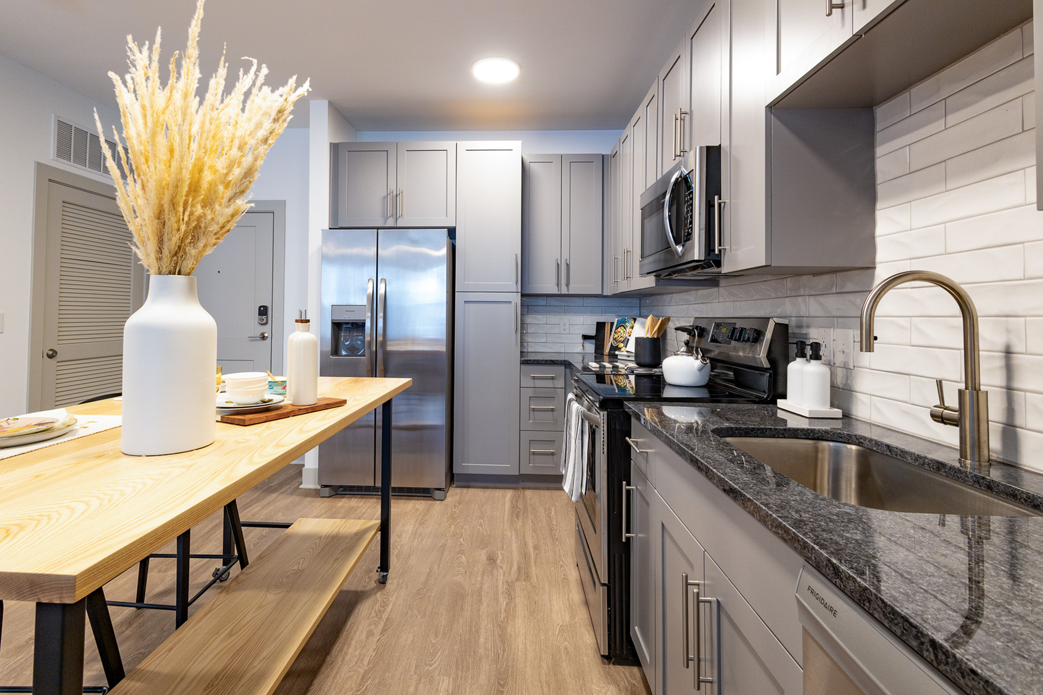 Open apartment interior at Woodburn Exchange in the East Walnut Hills neighborhood