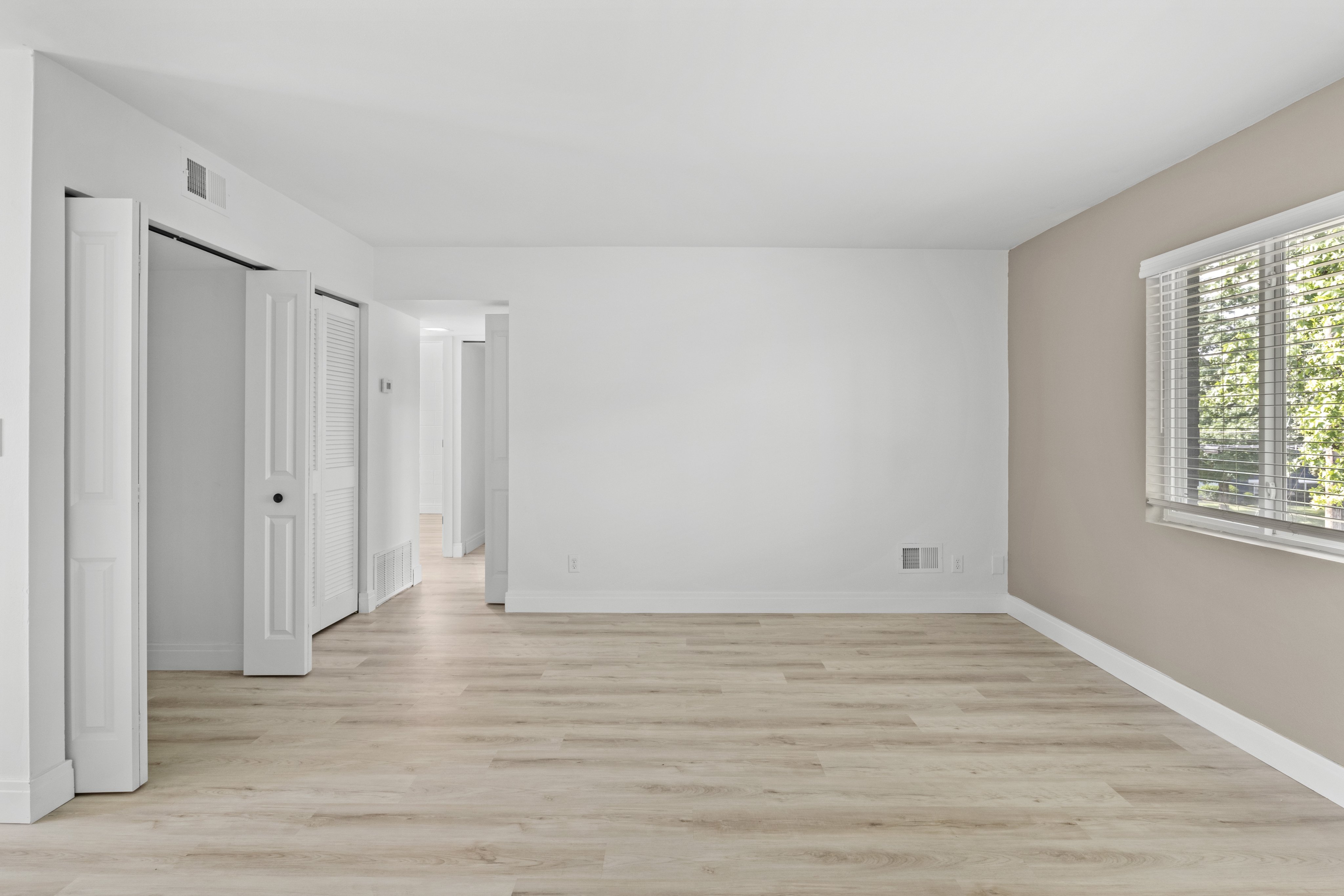 Living Room with Accent Wall at The Cadence