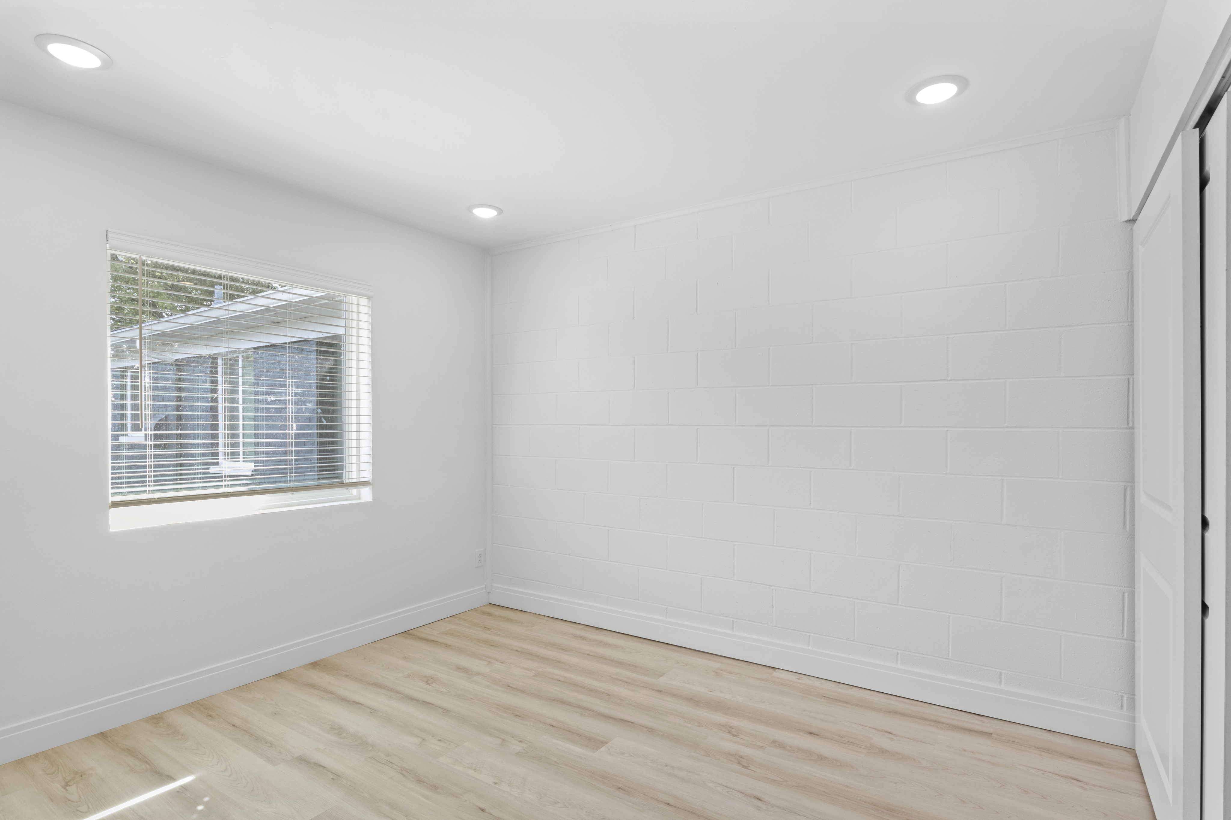 Updated bedroom in the Encore apartment
