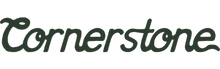 Elegant logo featuring stylish cursive text reading 'Cornerstone', perfect for branding and identity design.