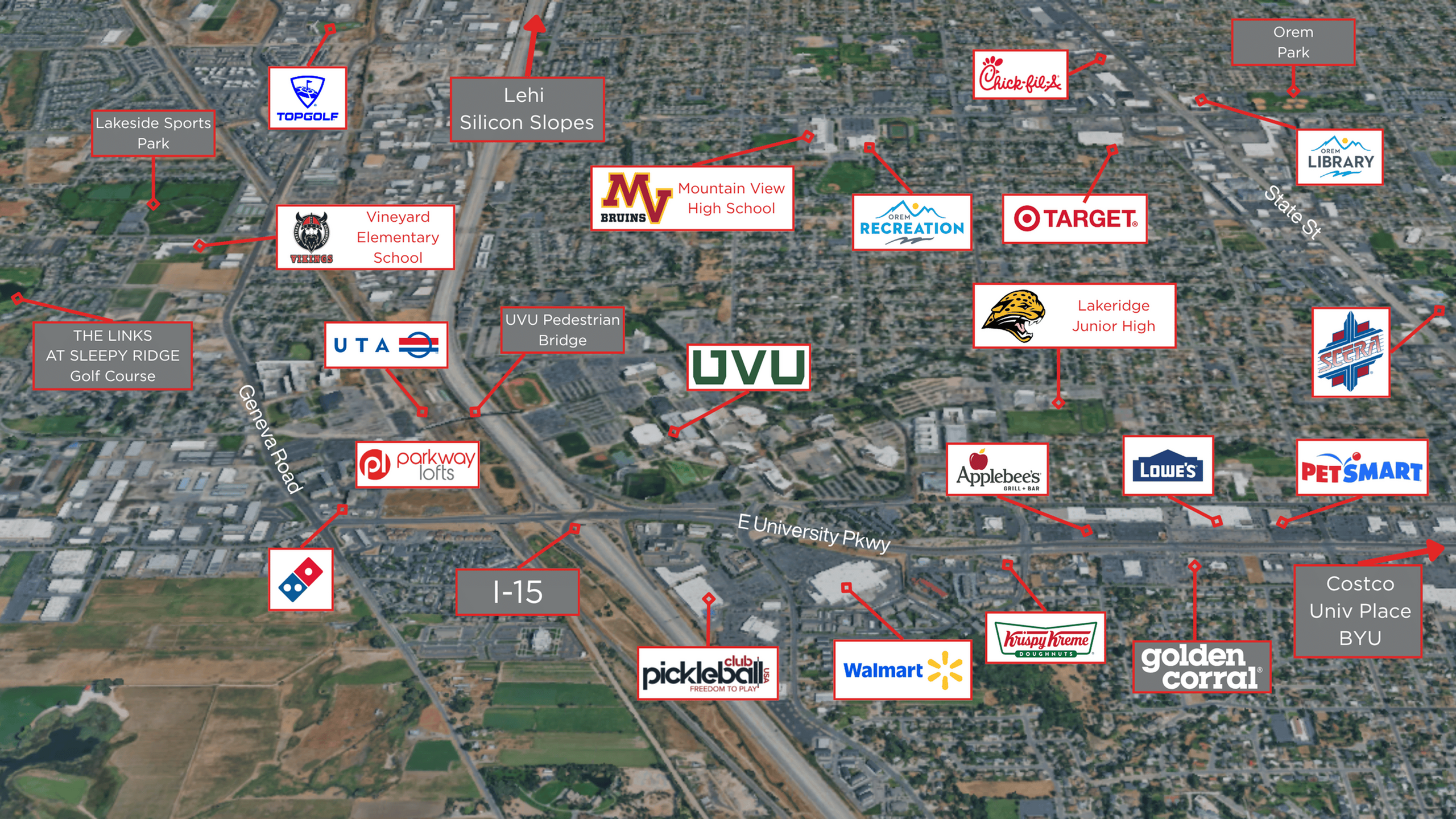 Map of places of interest near Parkway Lofts