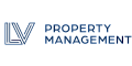LV Property Management logo with stylish blue lettering