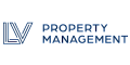 Contemporary LV Property Management logo design featuring bold, geometric elements.