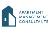 Modern logo for Apartment Management Consultants featuring a stylized building design.