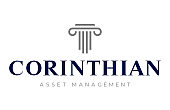 Elegant Corinthian Asset Management logo featuring a classic column design, symbolizing strength and stability.