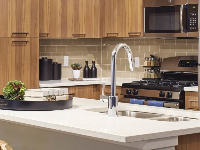 Image of Designer subway tile backsplash for The Mave