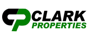 Clark Properties logo featuring bold black and green colors, symbolizing trust and growth.