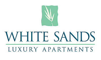 Elegant logo of White Sands Luxury Apartments featuring a stylish design element and sophisticated typography.