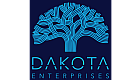 Inspirational logo of Dakota Enterprises, showcasing a stylized blue tree symbolizing growth and community investment.