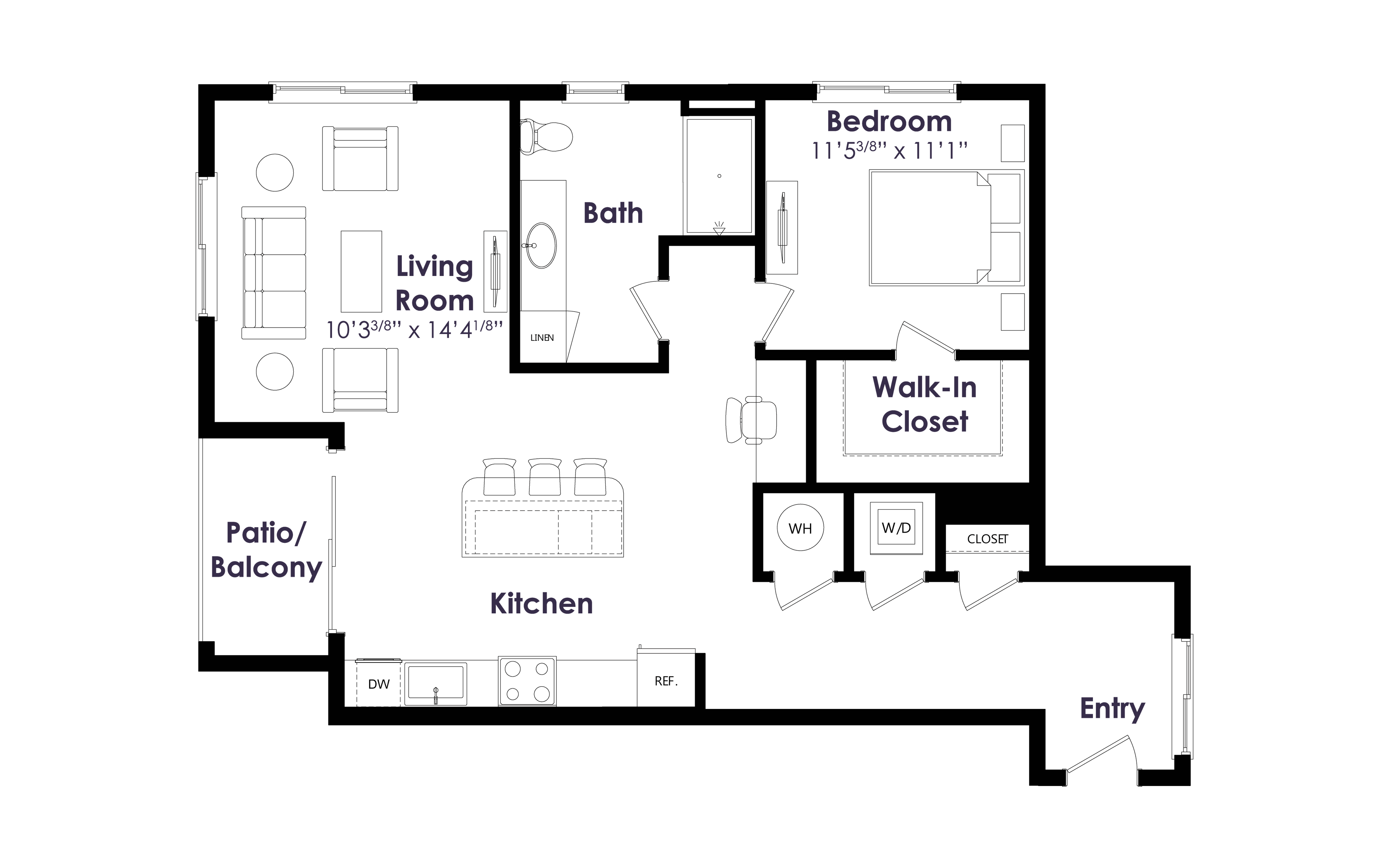 Floor plan layout diagram for A12