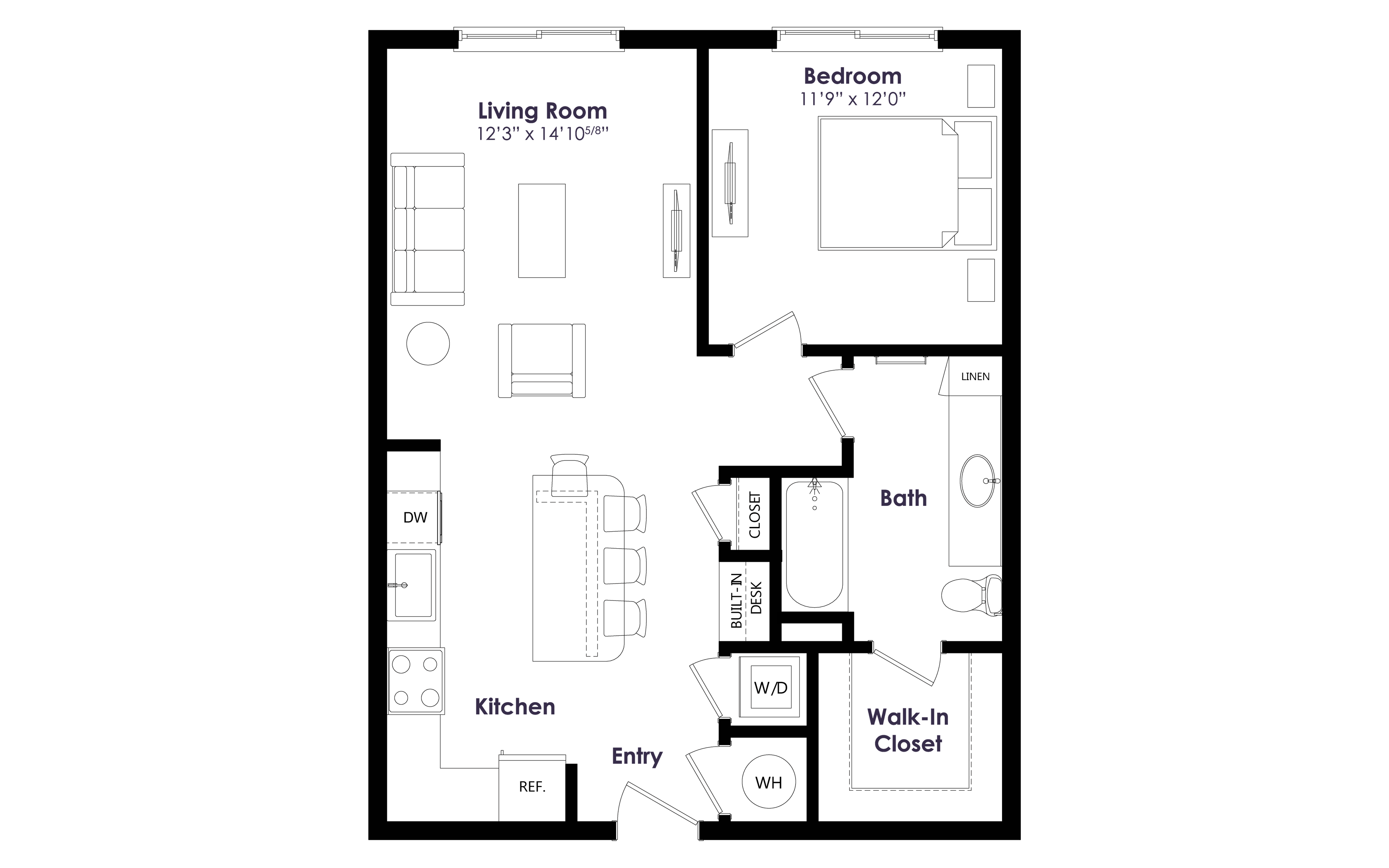 Floor plan layout diagram for A14