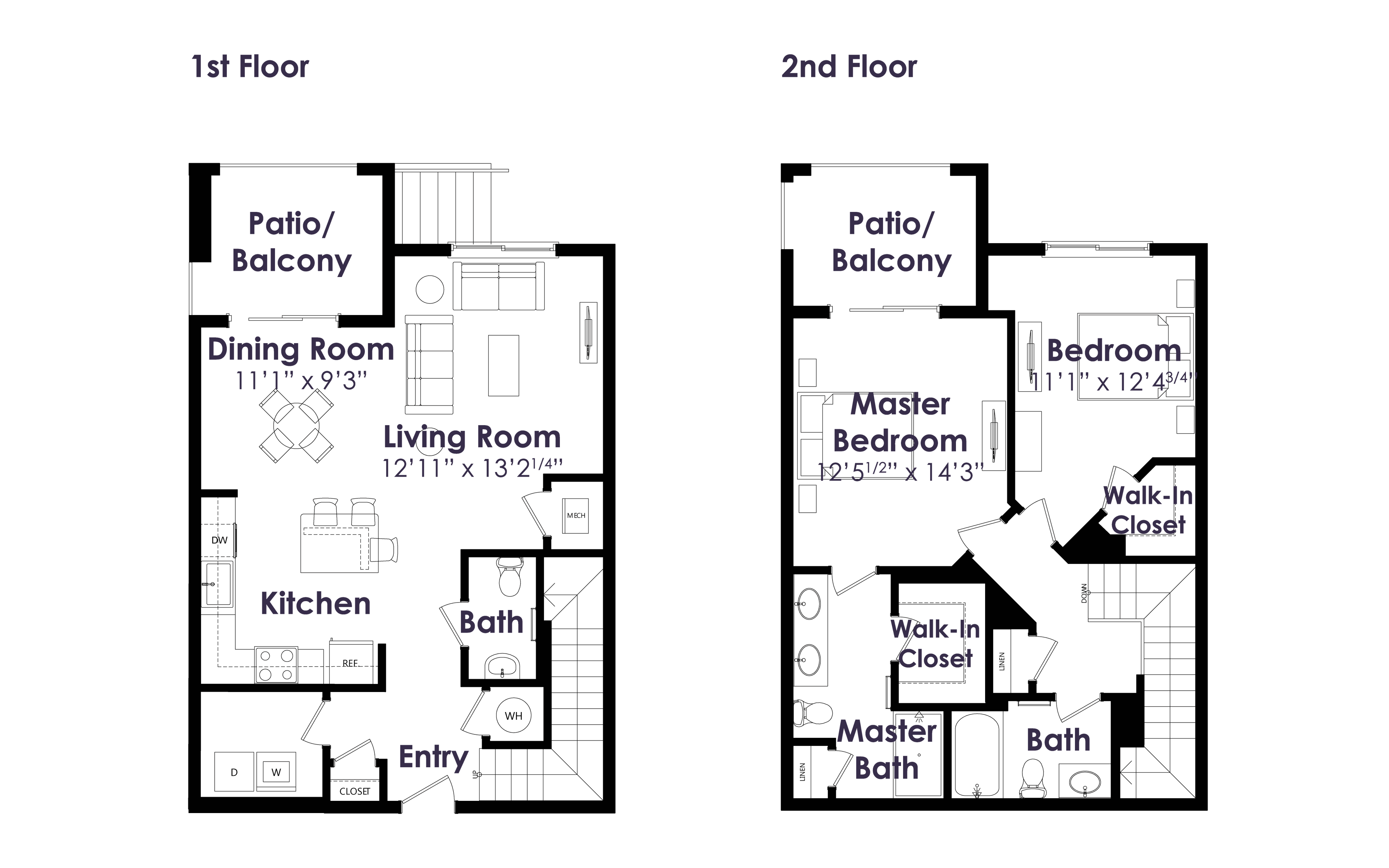 Floor plan layout diagram for TH2