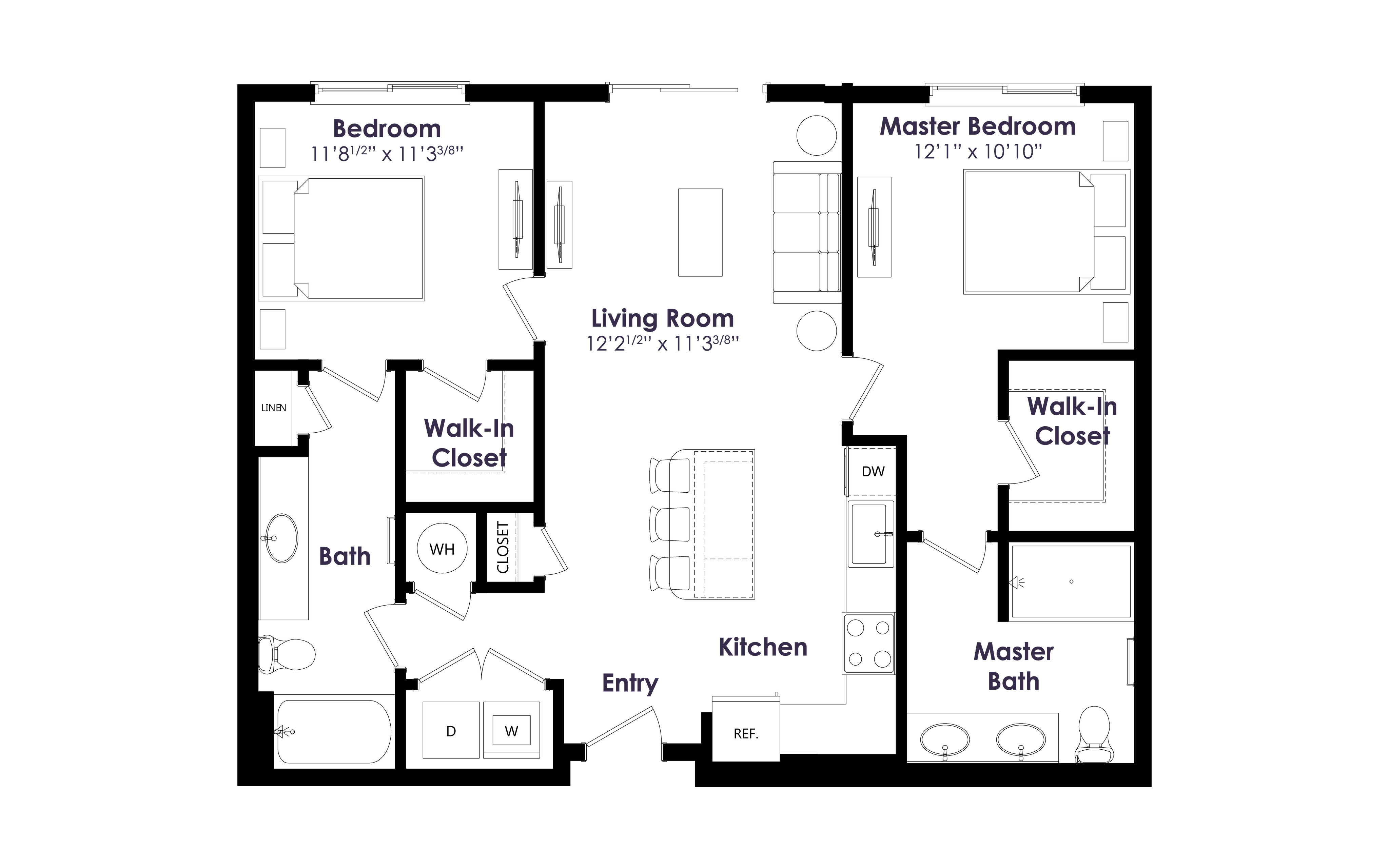 Floor plan layout diagram for B2