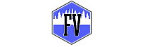 Bold logo design featuring a blue hexagon with a silhouette of trees and the letters 'FV', evoking a sense of nature and adventure.