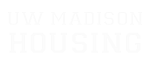 Bold UW Madison Housing text in stylish black and white design.