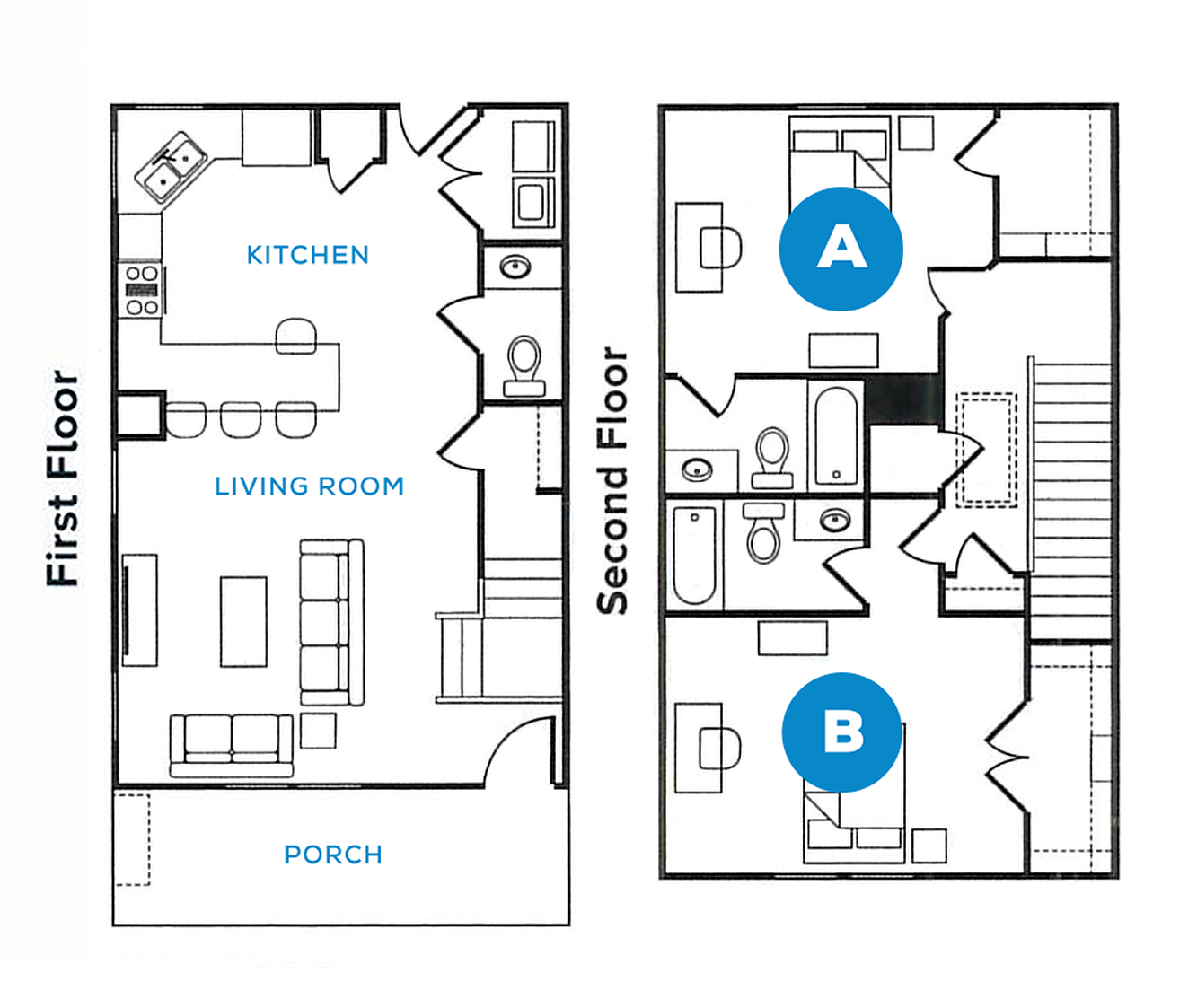Floorplan image for 2BR/2.5BA - The Brazos