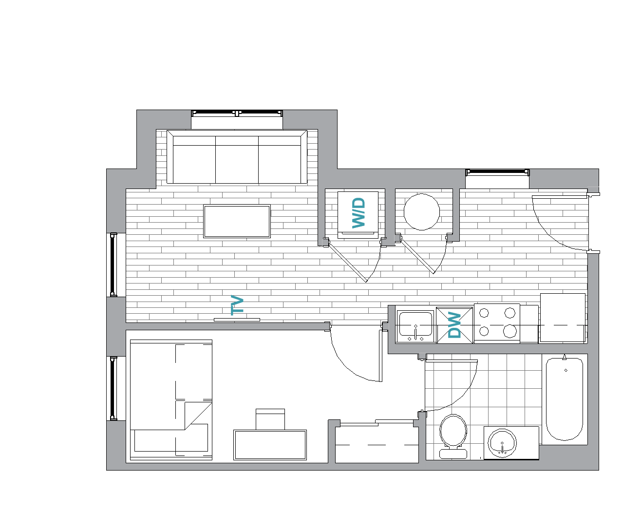 Floorplan image for 1BR/1BA Terrace