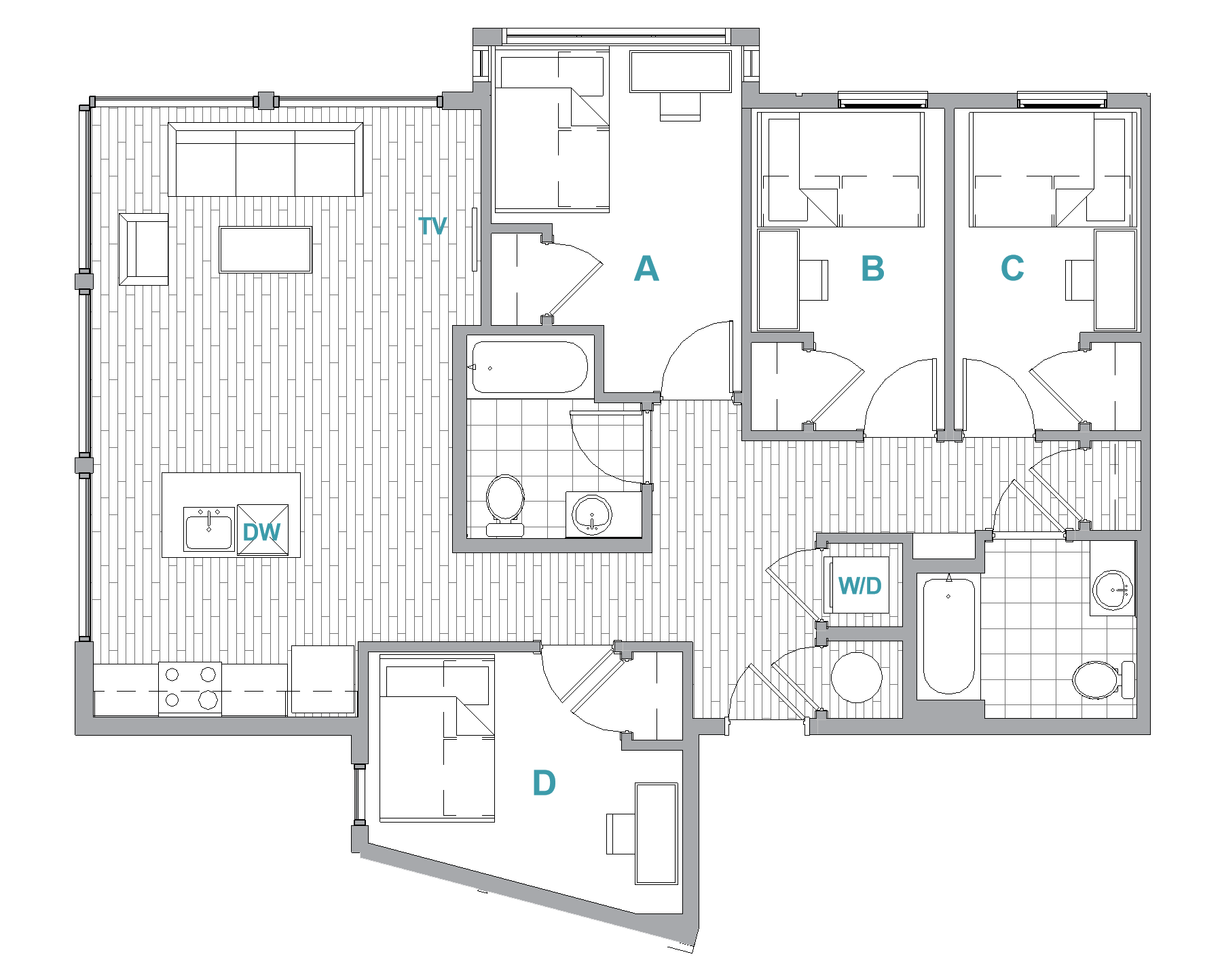 Floorplan image for 4BR/2BA Premium