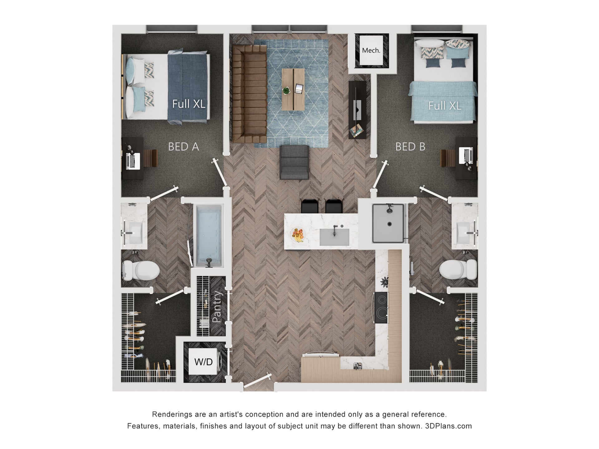 2BR/2BA - B1 – ID:1124167 Floorplan Image