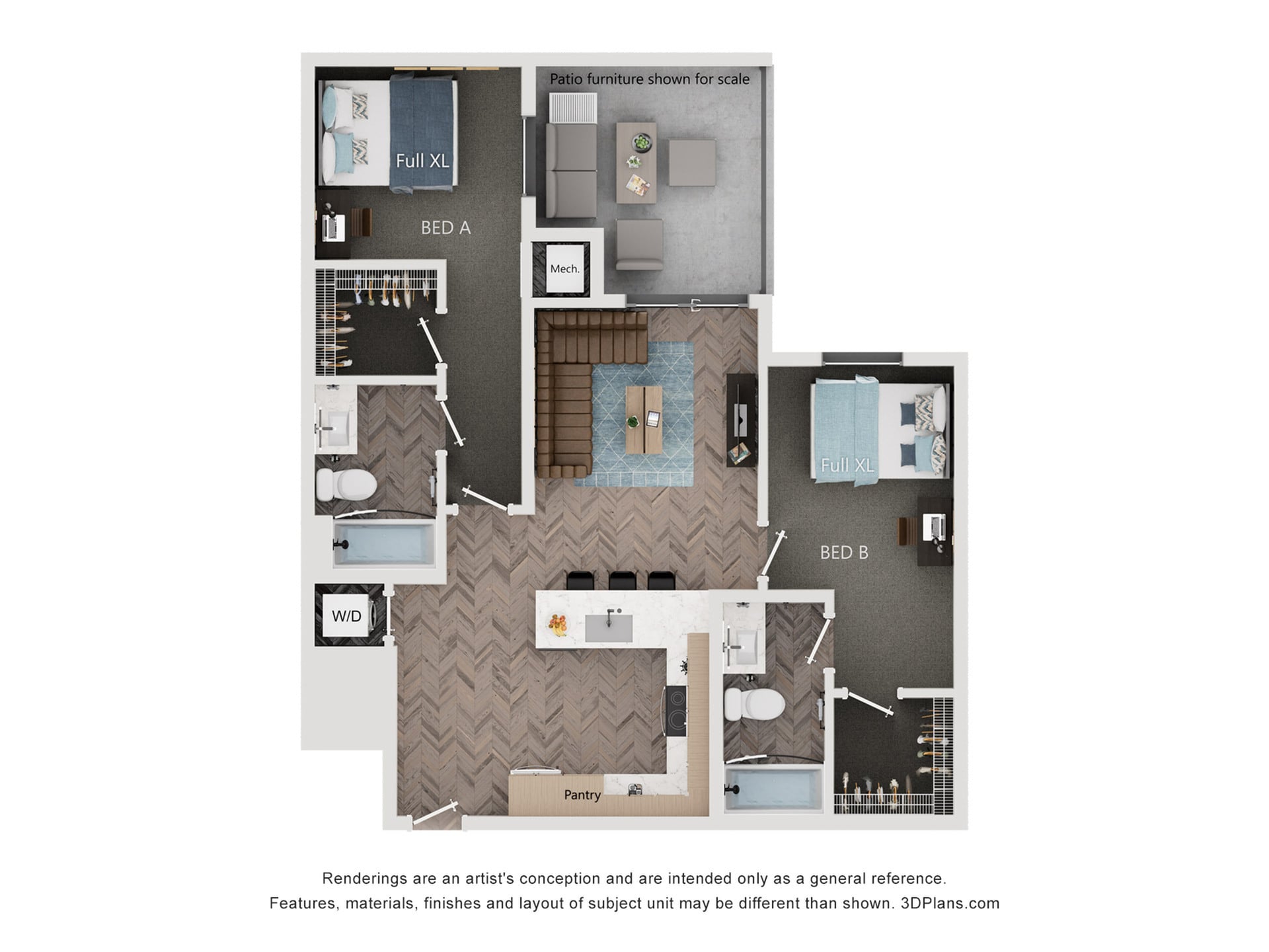 2BR/2BA - B2 – ID:1124168 Floorplan Image