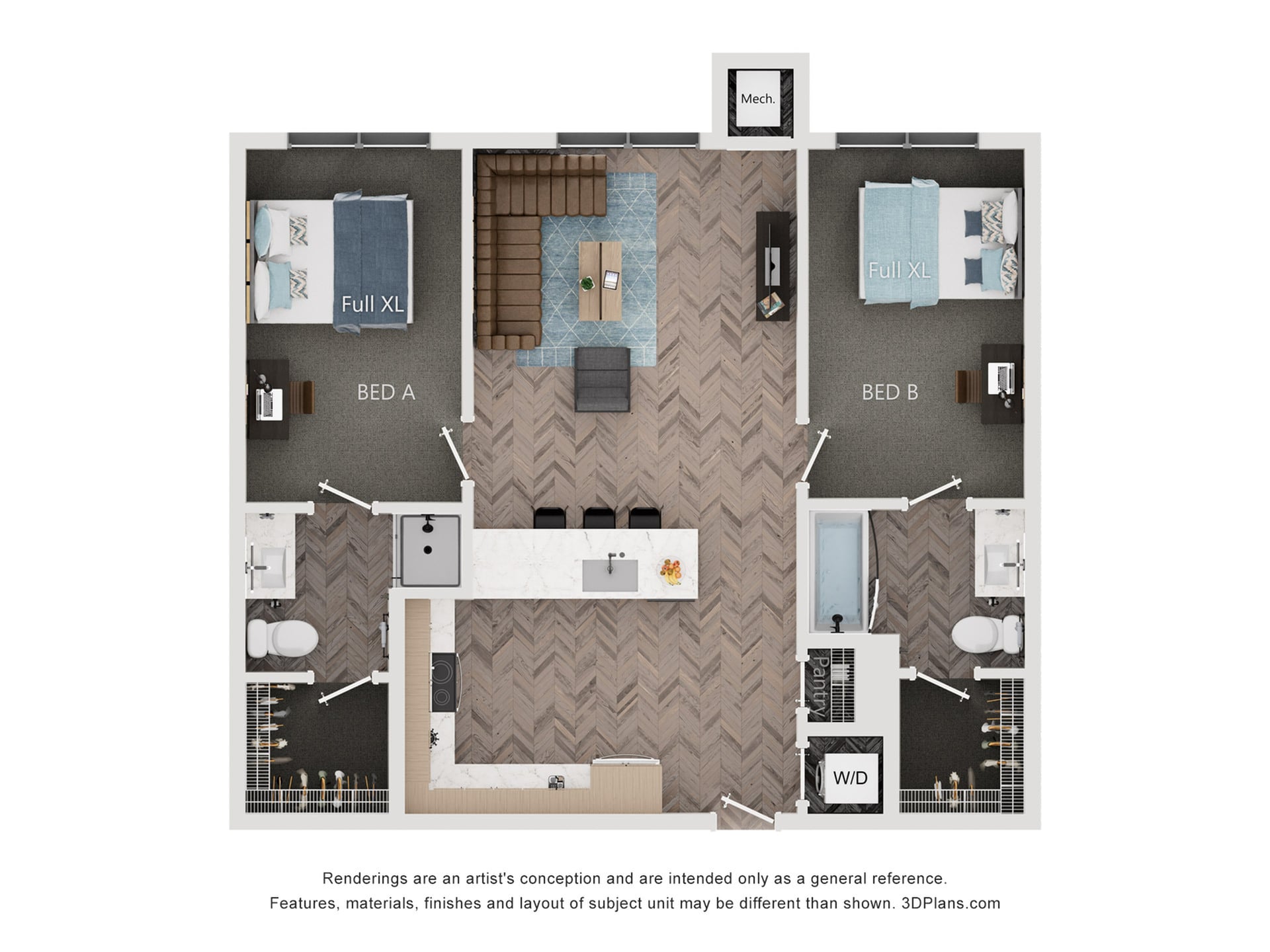 2BR/2BA - B3 – ID:1124169 Floorplan Image