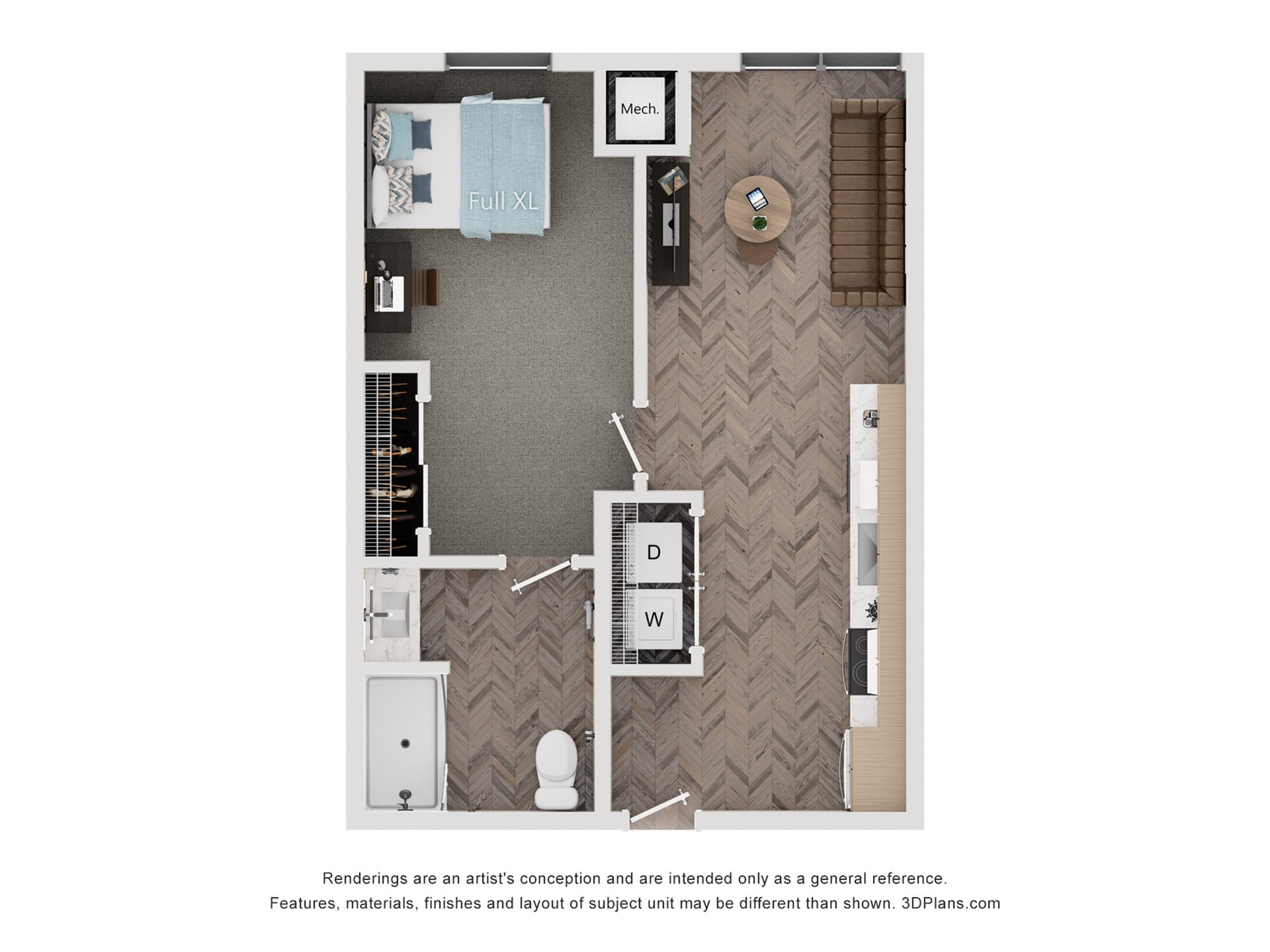 1BR/1BA - A3 – ID:1124166 Floorplan Image