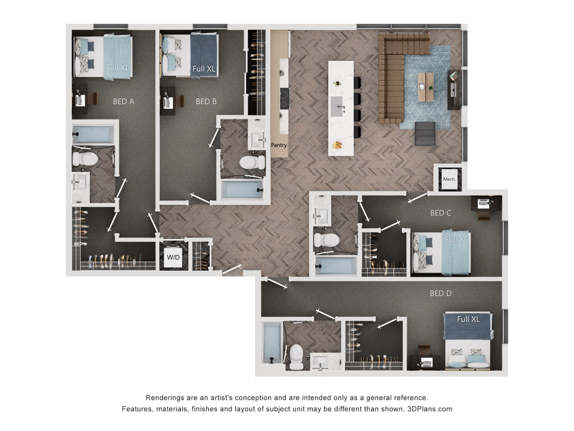 4BR/4BA - D3 – ID:1124887 Floorplan Image