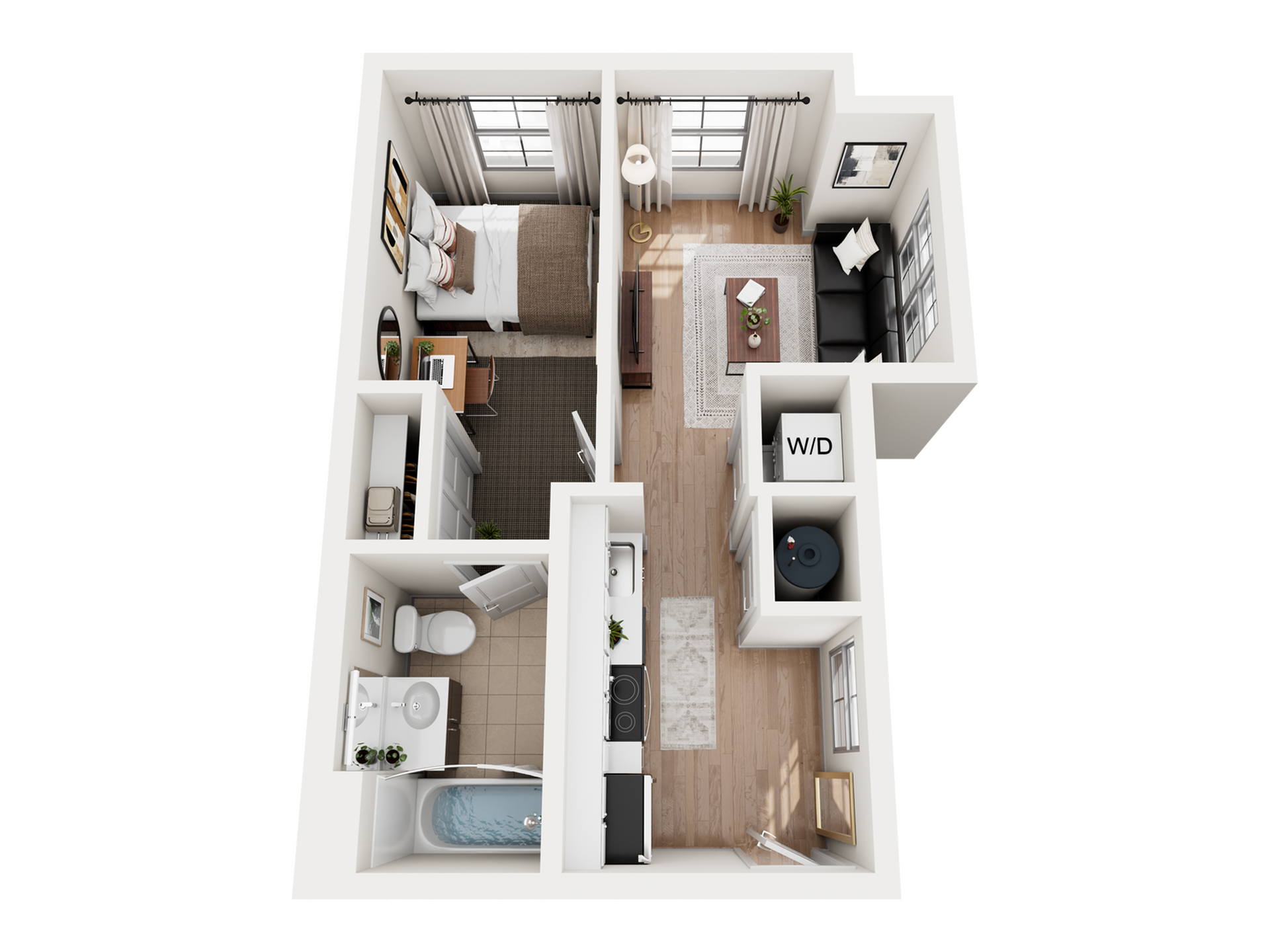 1BR/1BA Terrace Image