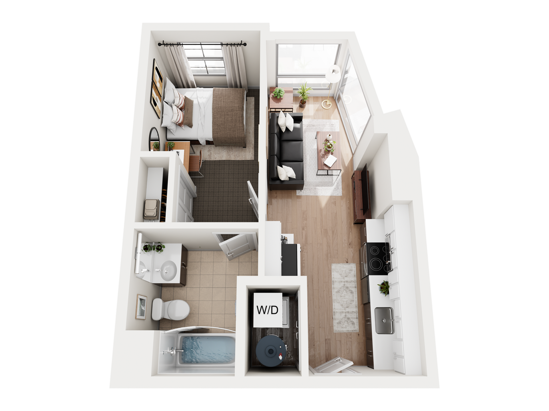 1BR/1BA Aerial Image