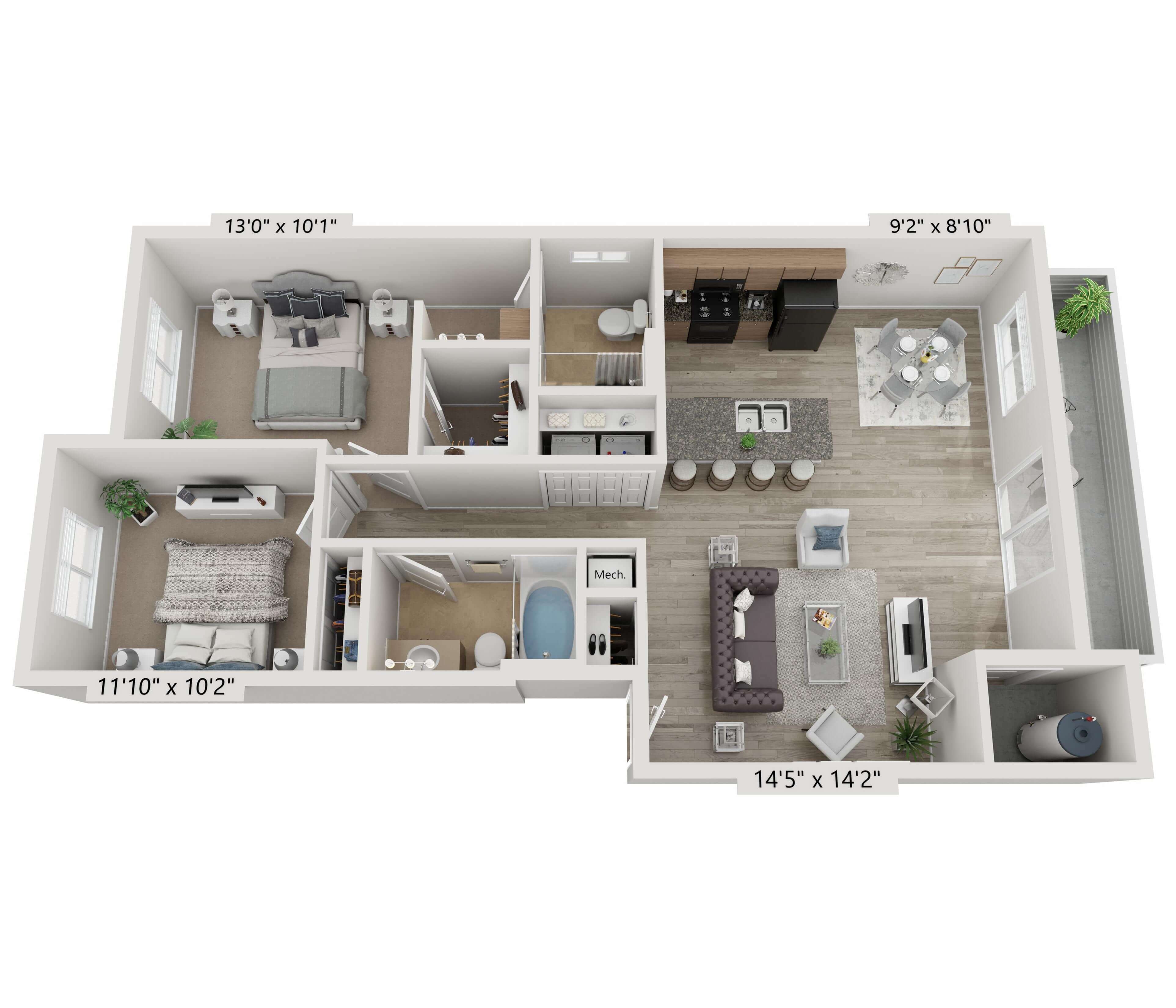 2BR/2BA 2A 2 Bed Apartment Ridgecrest Commons