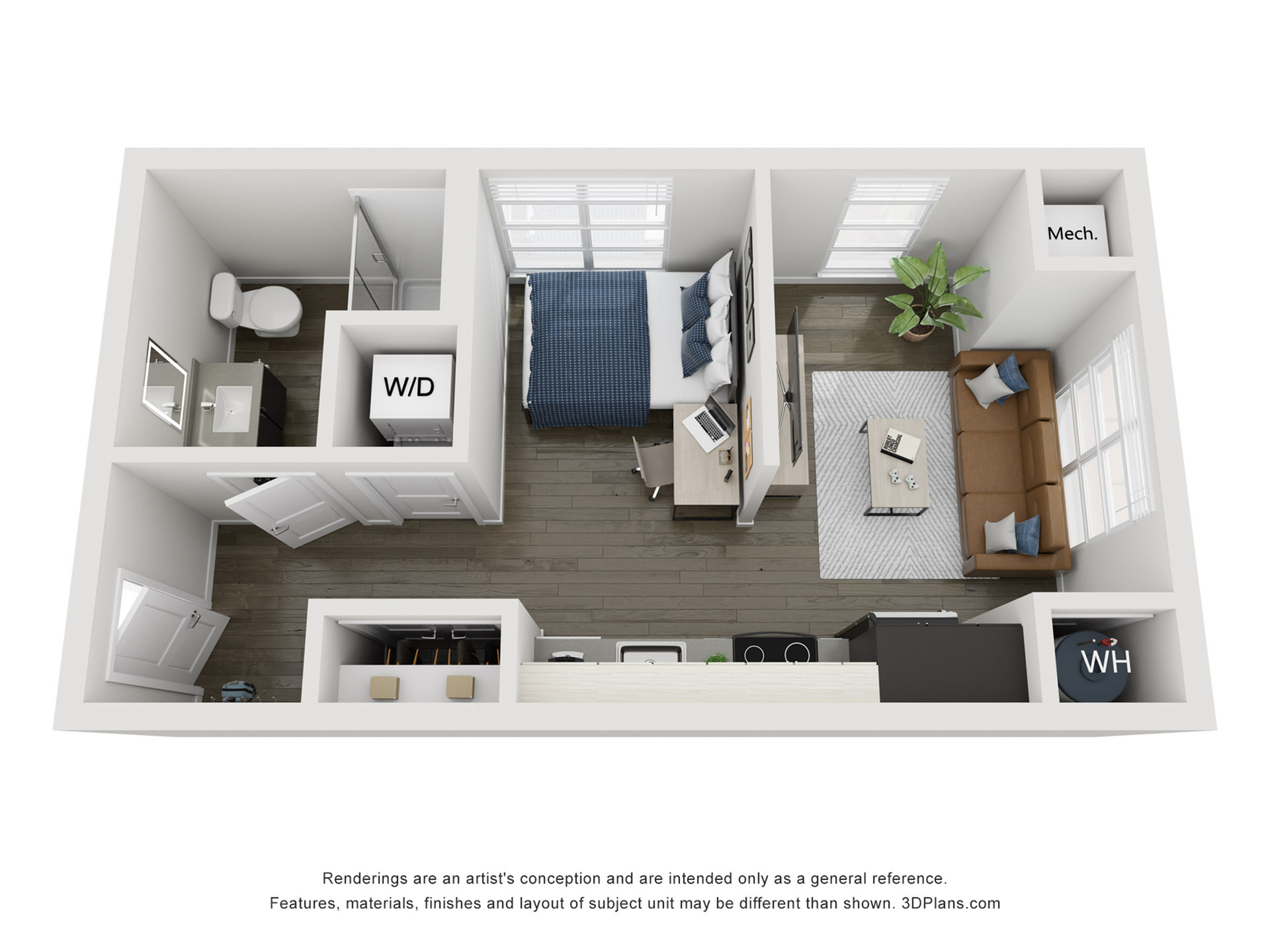 Floor plan layout diagram for Studio - S1