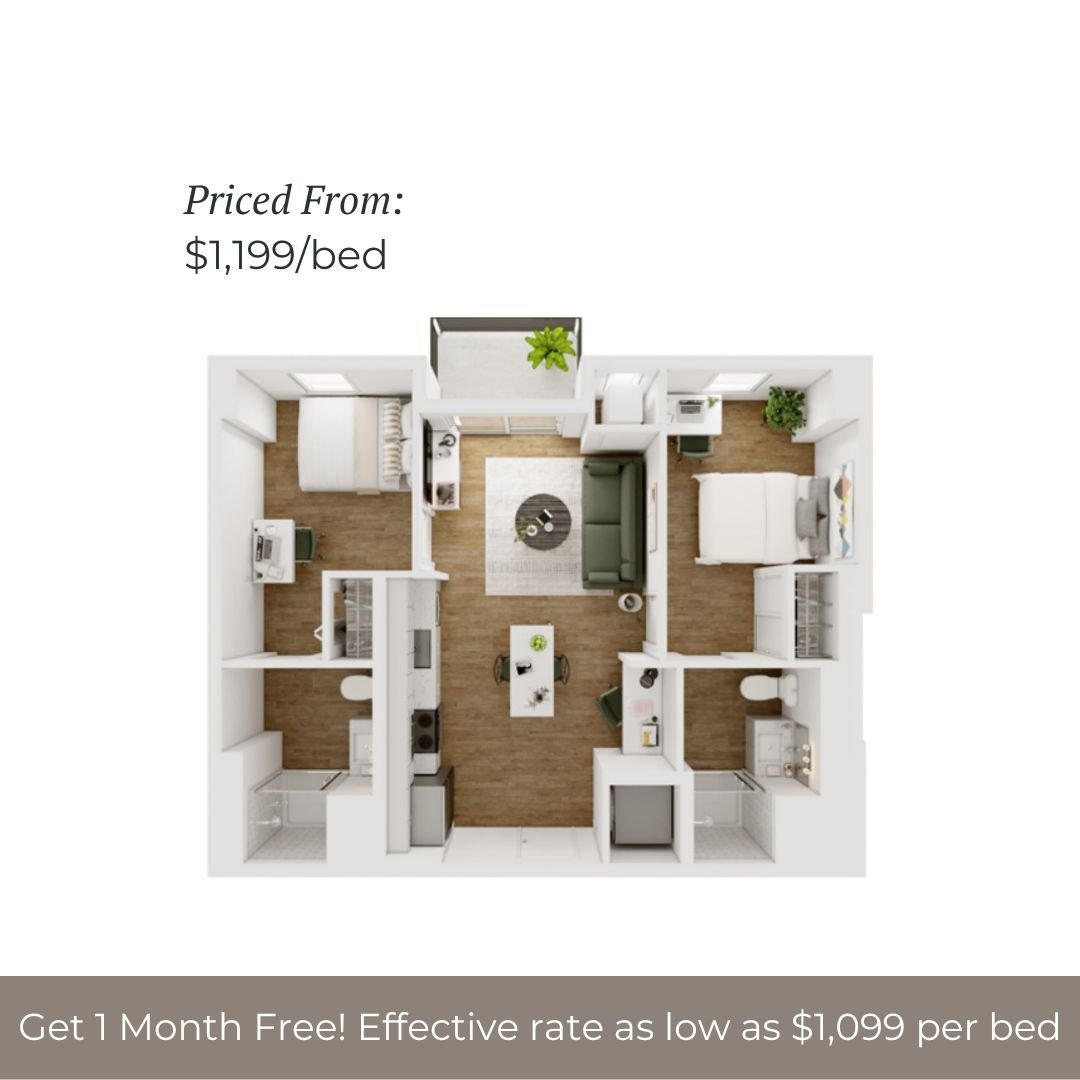 2BR/2BA - D - 5.3 Furnished
