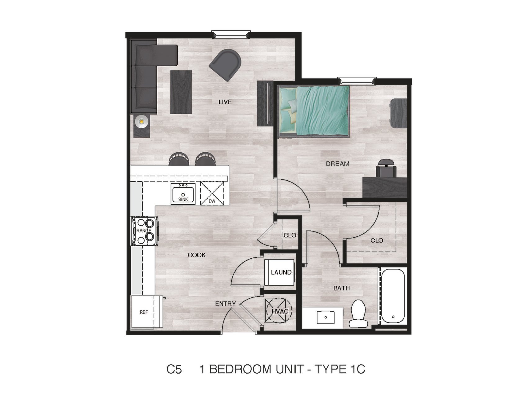 1BR/1BA - A2